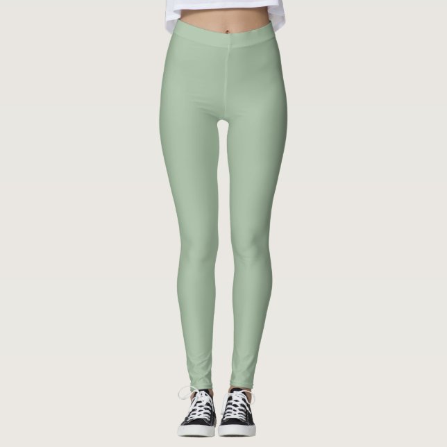 Sagegröna yogabylxor leggings (Framsida)