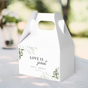 Sagegrönska & Vit Blommig Kärlek är Söt Bröllop Presentaskar