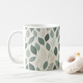 Sagegrönt bladsmönster | Botanisk kaffemugg