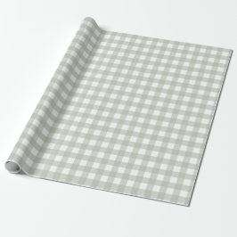 Sagegrönt Gingham-mönster Presentpapper