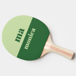 Sagegrönt skrivet monogram initialt pingisracket