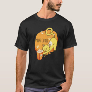 Säger Pawpcorn Katt Puns Djur Popcorn Katt T Shirt