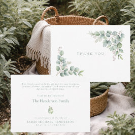 SageSimple Greenery Funeral Personalized Thank You Tack Kort