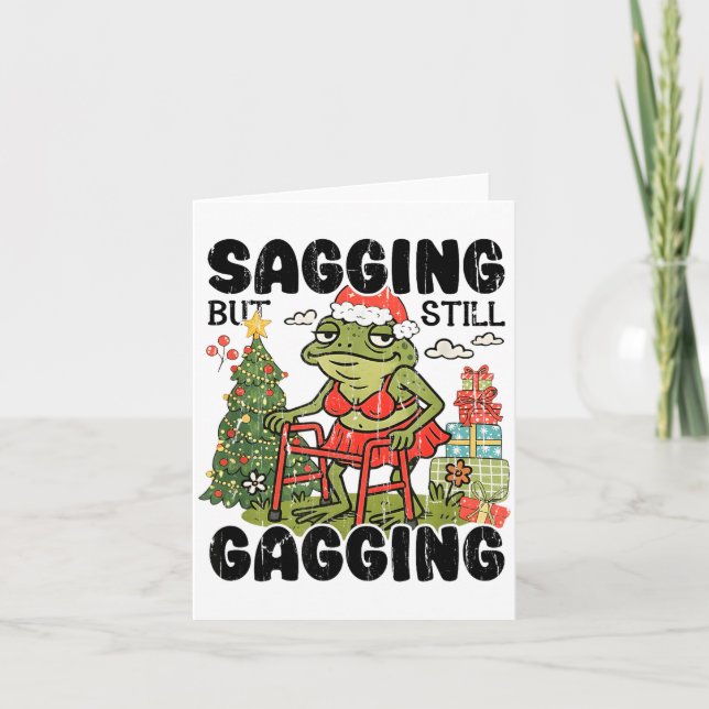 Sagging But Still Gagging, Funny Christmas Meme  Kort (Framsida)