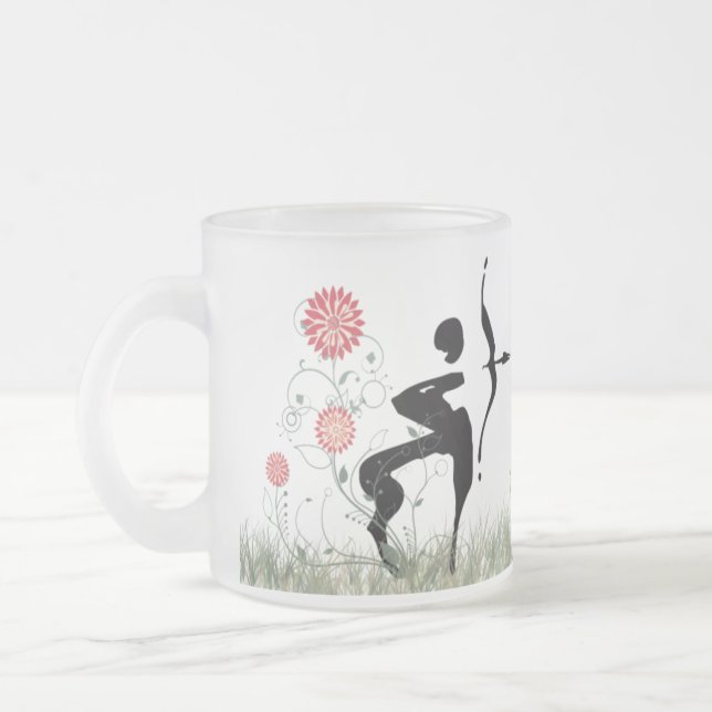Saggitarius frostad Glass mugg (Vänster)