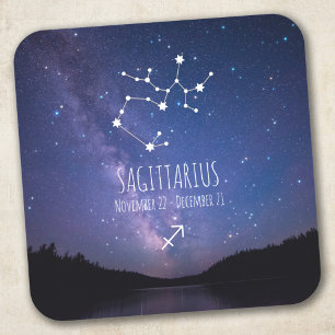 Saggitarius Personlig Zodiac Constellation Fyrkantigt Klistermärke