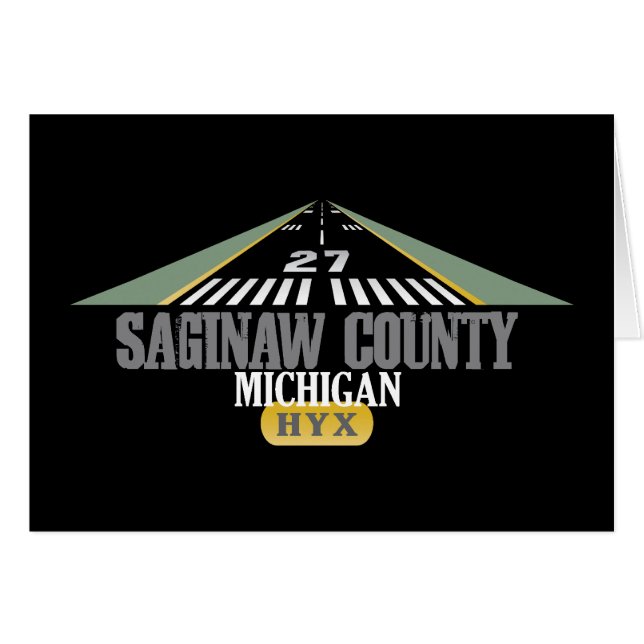 Saginaw County - Airport Runway Hälsningskort (Framsidan Horizontal)