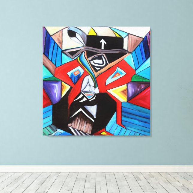 Saginaw Grant Cubism Picasso Inspired Painting Canvastryck (Insitu (trägolv))