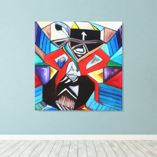 Saginaw Grant Kubism Picasso Inspirerad Målning Canvastryck