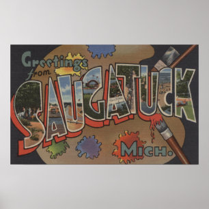 Saginaw Michigan - stora brevplatser Poster