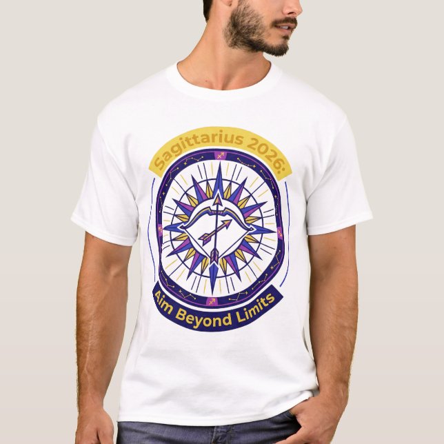 Sagittarius 2026 Zodiac Mandala | Archer Fire Sign T Shirt (Framsida)