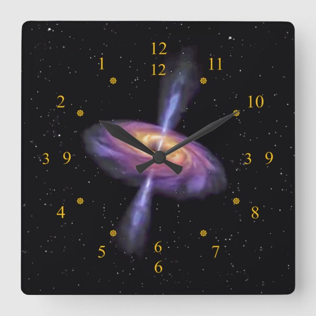  Sagittarius A Quasar V2 ~ Time Maskin Clock ~ Fyrkantig Klocka (Framsida)