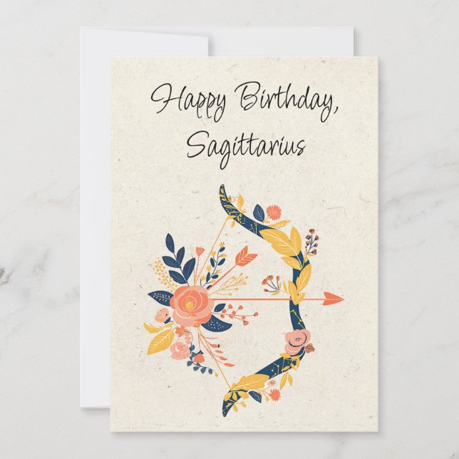 Sagittarius Archer Zodiac Birthday Flata Card (Framsida)