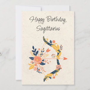 Sagittarius Archer Zodiac Birthday Flata Card