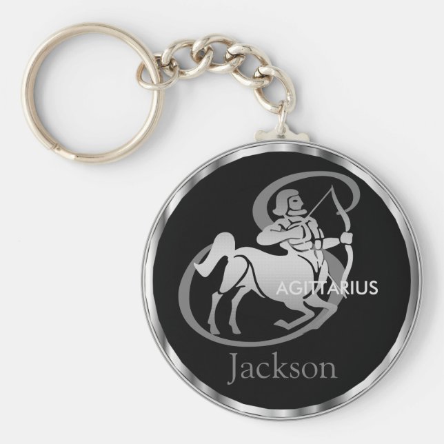 Sagittarius ♐ Archer - Zodiac-tecken Nyckelring (Framsidan)