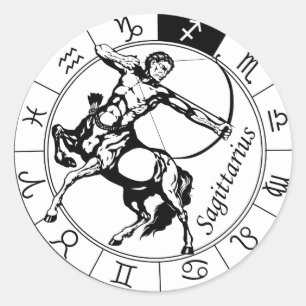 sagittarius astrological zodiac- tecken runt klistermärke