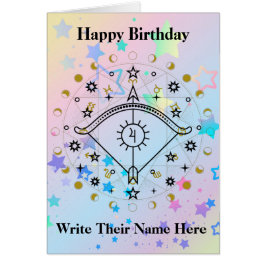 Sagittarius Astrology Birthday Card 22-Dec 21 Hälsningskort