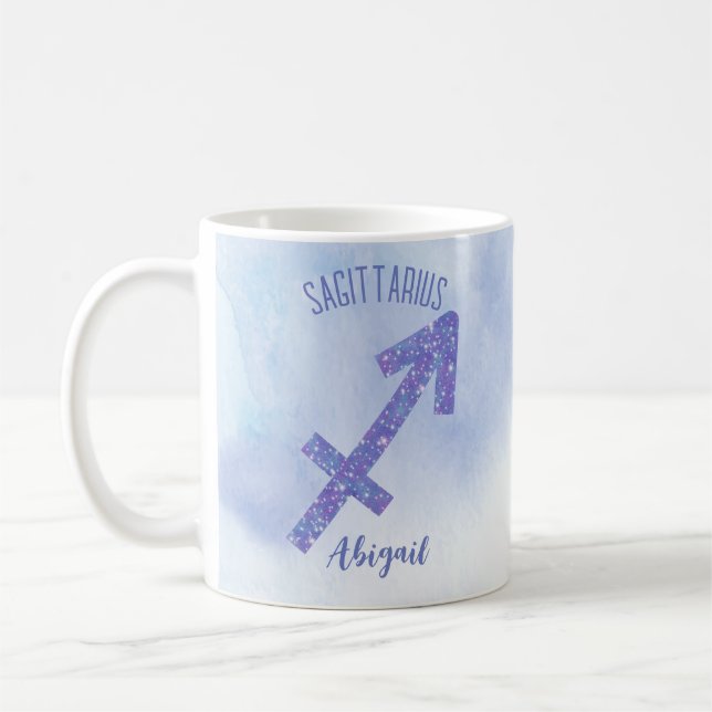 Sagittarius Astrology Sign Cute Personlig Kaffemugg (Vänster)
