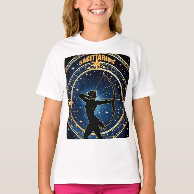 Sagittarius astrology-tecken t shirt (Framsida)
