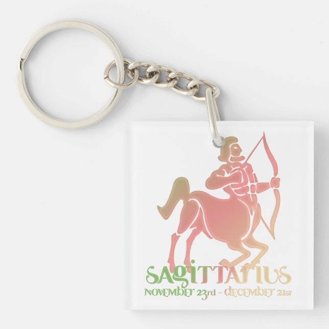 Sagittarius Astrology Zodiac d1 Keychain (Framsidan)