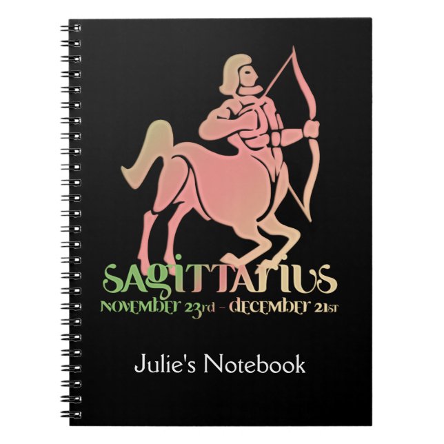 Sagittarius Astrology Zodiac d1 Notebook 2 Anteckningsbok (Framsidan)