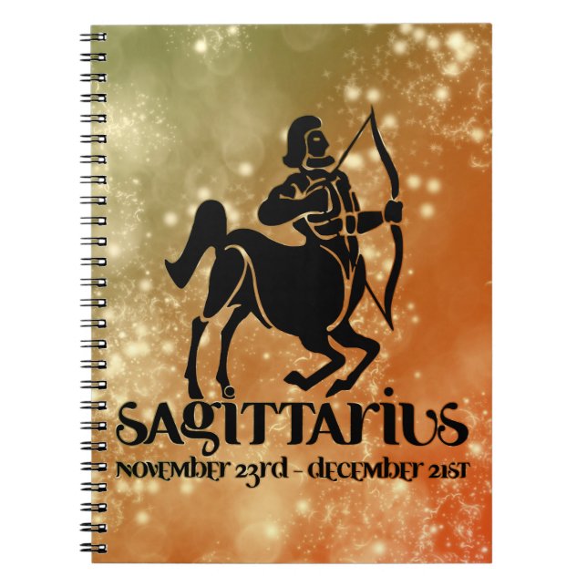 Sagittarius Astrology Zodiac d1 Notebook 4 Anteckningsbok Med Spiral (Framsidan)