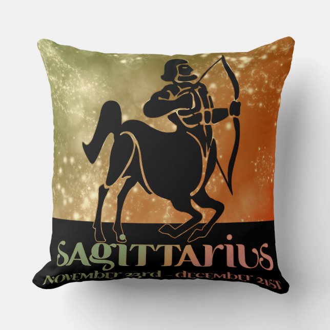 Sagittarius Astrology Zodiac d1 Pillow Kudde (Framsida)