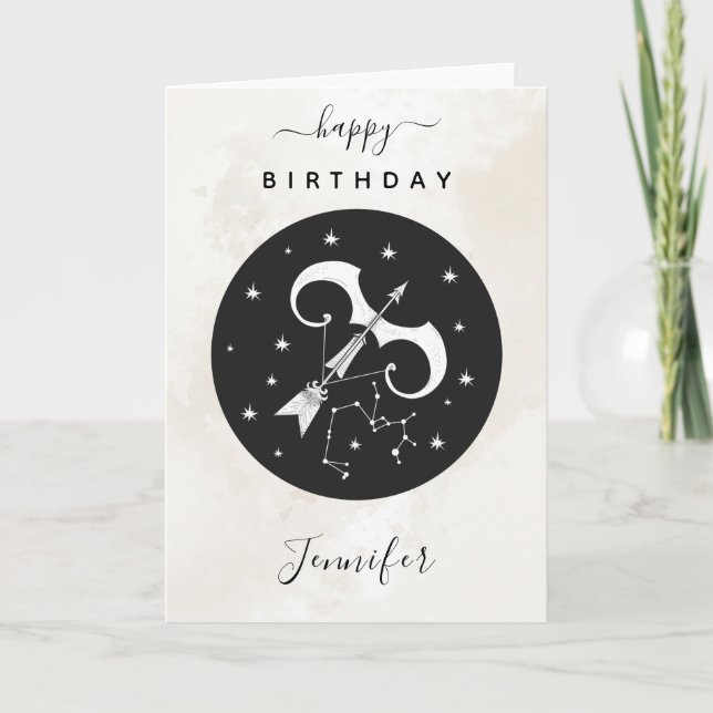 Sagittarius Astrology Zodiac Sign Horoscope Chic Kort (Framsida)