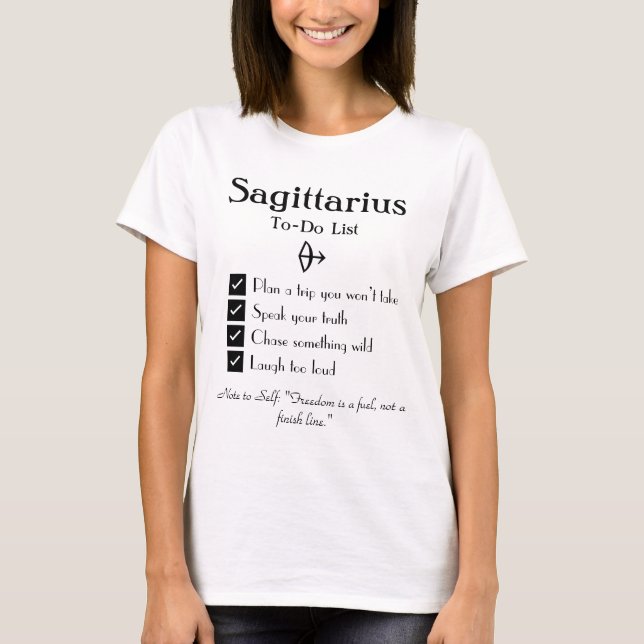 Sagittarius - Att göra-lista T Shirt (Framsida)