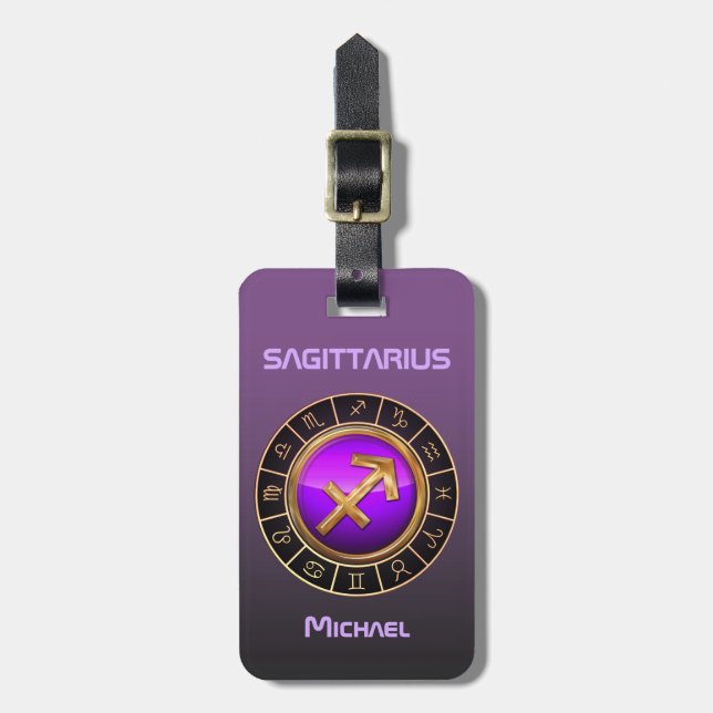 Sagittarius - bågskyttZodiacsymbolet Bagagebricka (Vertikal Framsida)