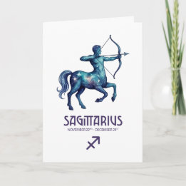 Sagittarius Birthday Card Helgkort