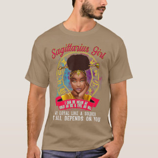 Sagittarius Birthday Gift Black Girl Zodiac T Shirt
