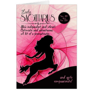 Sagittarius Birthday Hennes Rosa nov 23:e till dec Hälsningskort