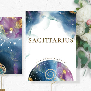 Sagittarius Bord under Celestial Watercolor Tema Inbjudningar