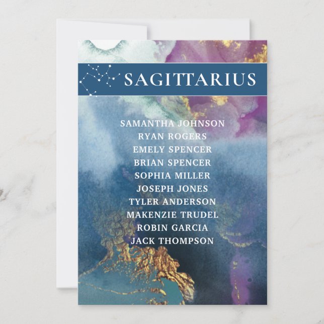 Sagittarius Bordsnummer Celestial Seisal Chart (Framsida)
