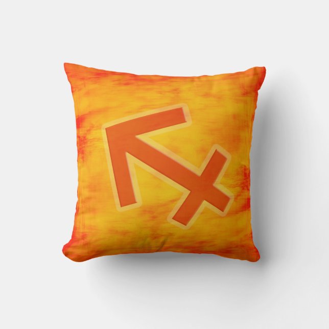 "Sagittarius" brandskylt Zodiac dekorativ kudde (Framsida)