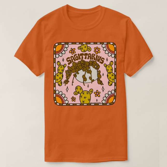 Sagittarius Cactus T Shirt (Design framsida)