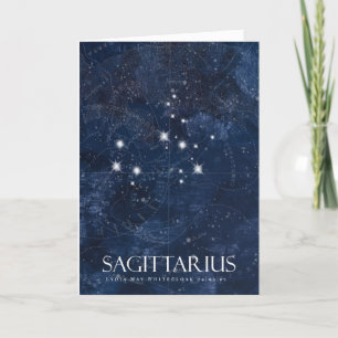 Sagittarius Card med namn, stjärntecken zodiak Helgkort