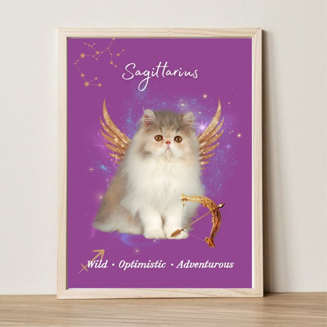 Sagittarius Cat Art Print, Zodiac Cat Poster (Skapare uppladdad)