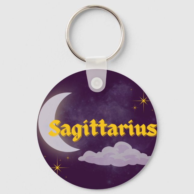 Sagittarius Celestial Aesthetic Måne Cloud Stars Nyckelring (Framsida)