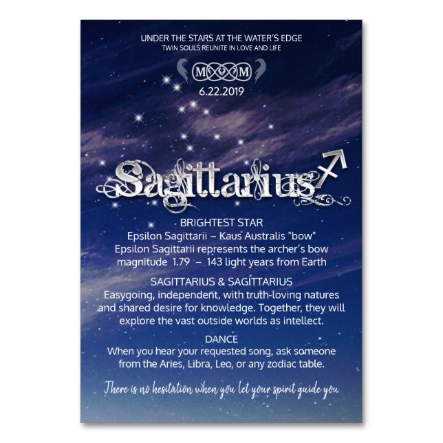 Sagittarius Centerbit Bord-kort Bordsnummer (Framsidan)