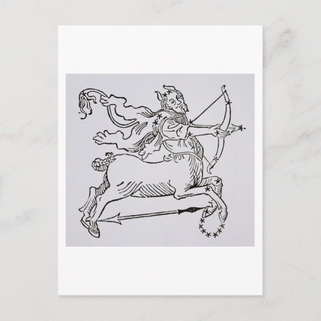 Sagittarius (centrumet) en illustration från vykort (Framsida)