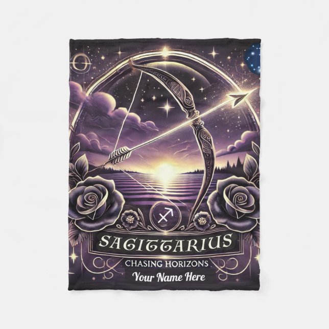 Sagittarius "Chasing Horizons" Fleece Blanket (Framsidan)