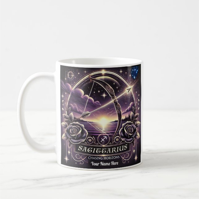 Sagittarius "Chasing Horizons" Zodiac Mugg (Vänster)