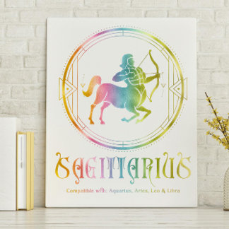 Sagittarius Compatibility Designad Canvastryck