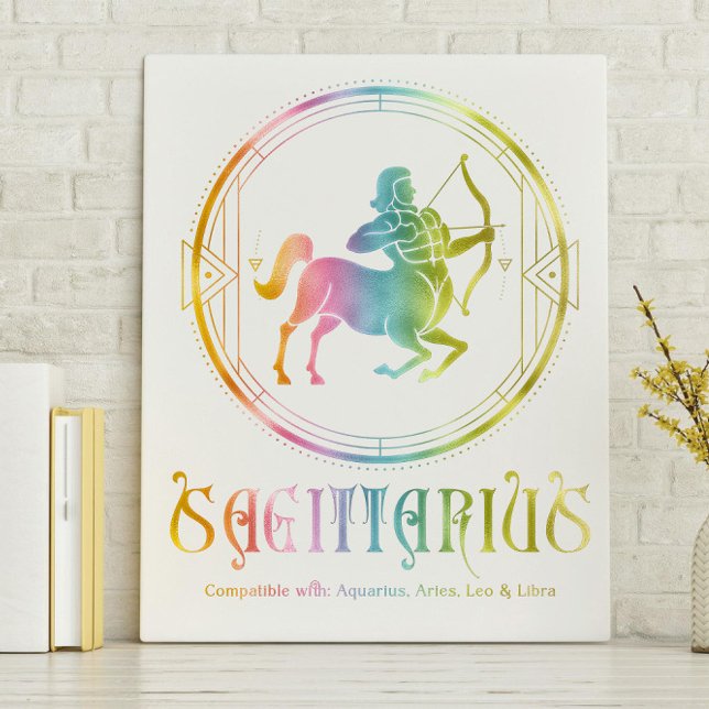 Sagittarius Compatibility Designad Canvastryck (Skapare uppladdad)