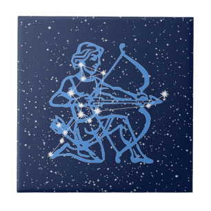 Sagittarius Constellation and Sol Sign with Stars Kakelplatta