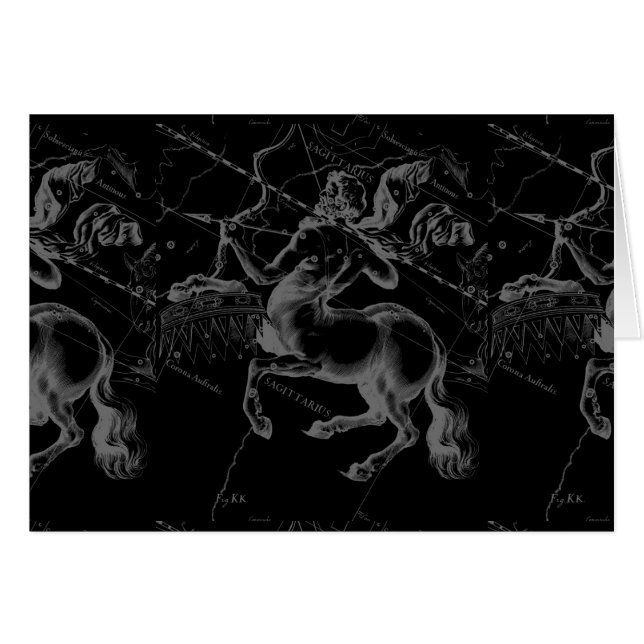 Sagittarius Constellation Classy Hevelius Engaking Hälsningskort (Framsidan Horizontal)