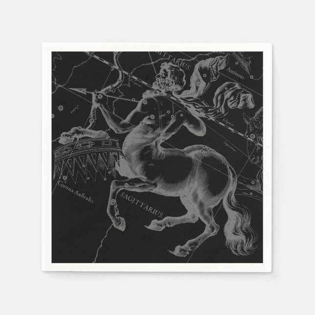 Sagittarius Constellation Classy Hevelius Engaking Pappersservett (Framsidan)