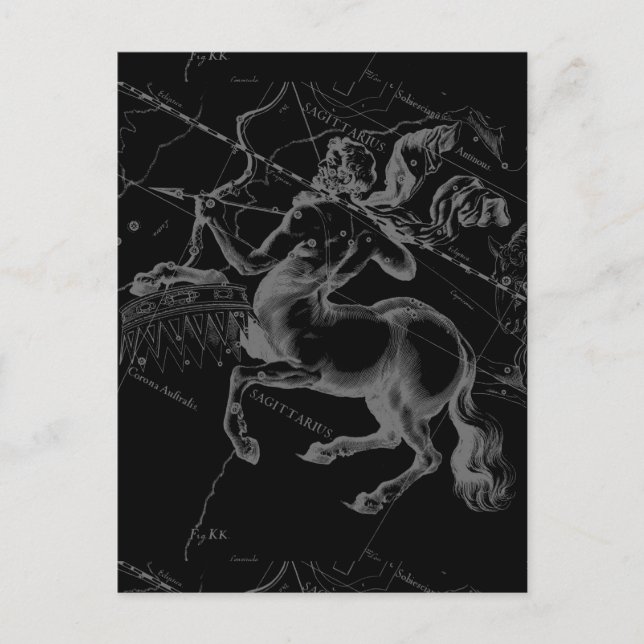 Sagittarius Constellation Classy Hevelius Engaking Vykort (Framsida)
